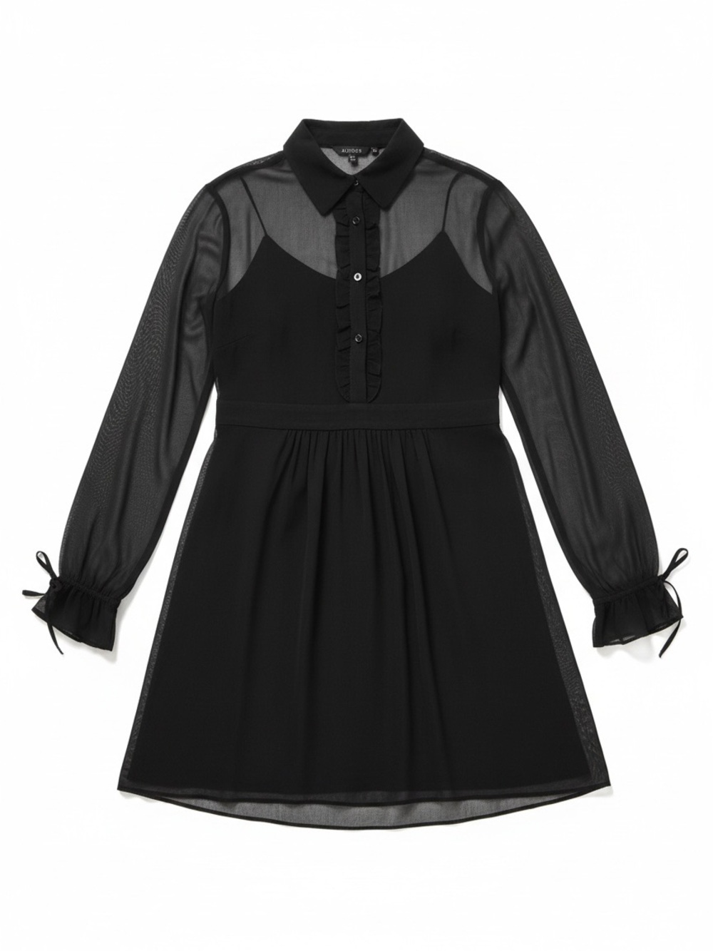 Express Silk Long Sleeve Dress in Black - sz 6